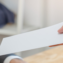 Image of an employing receiving commission pay package.