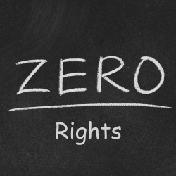 Zero Rights on Chalk Board for Zero Hour contract rights header