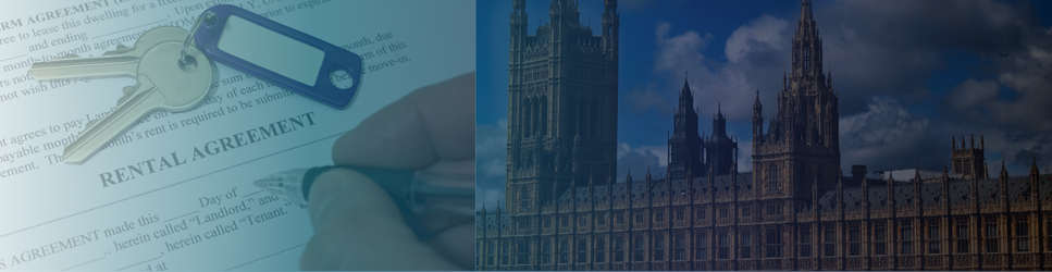 Image of the houses of Parliament and a rental agreement