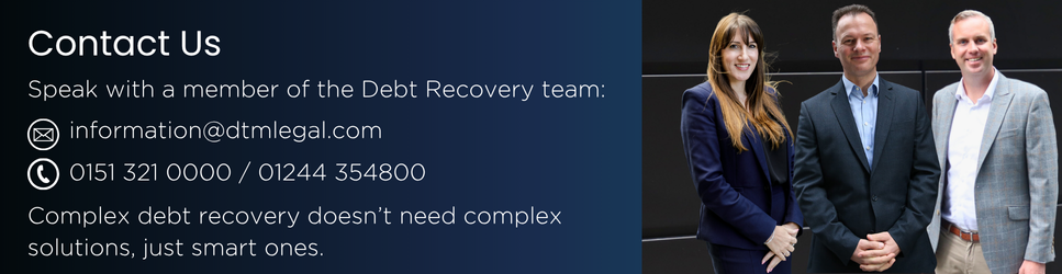 Image of Jim Morris, Kate Roberts and Richard Harris from the Debt Recovery team, with contact details.